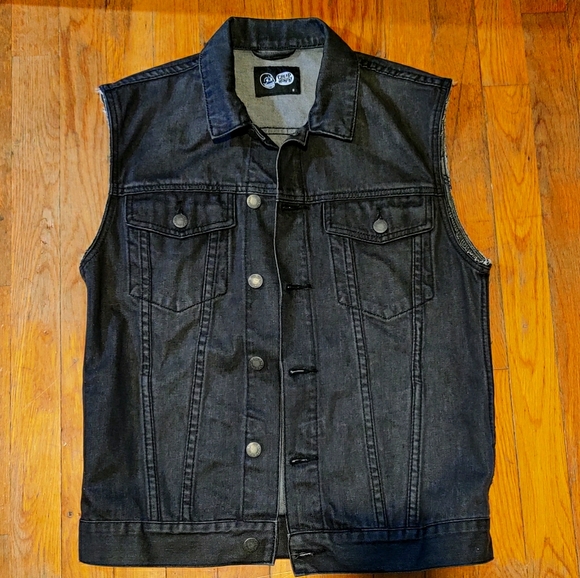 Black Denim Vest - Picture 1 of 4